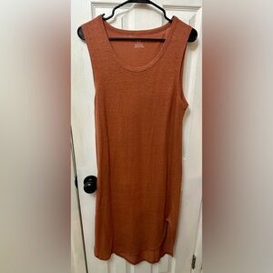 Aerie Easy Knit Sleeveless Midi Dress in Terracotta